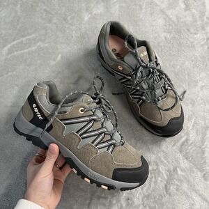 Hi-Tec DRI-TEC Shoes Womens Size 7 Brown Suede Waterproof Trail Hiking Sneakers